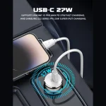 شارژر فندکی 27 وات الدینیو مدل C22Q به همراه کابل USB-C - تصویر 7