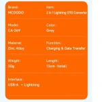 مبدل لایتنینگ دو کاره مک دودو مدل Mcdodo CA-269 - تصویر 10